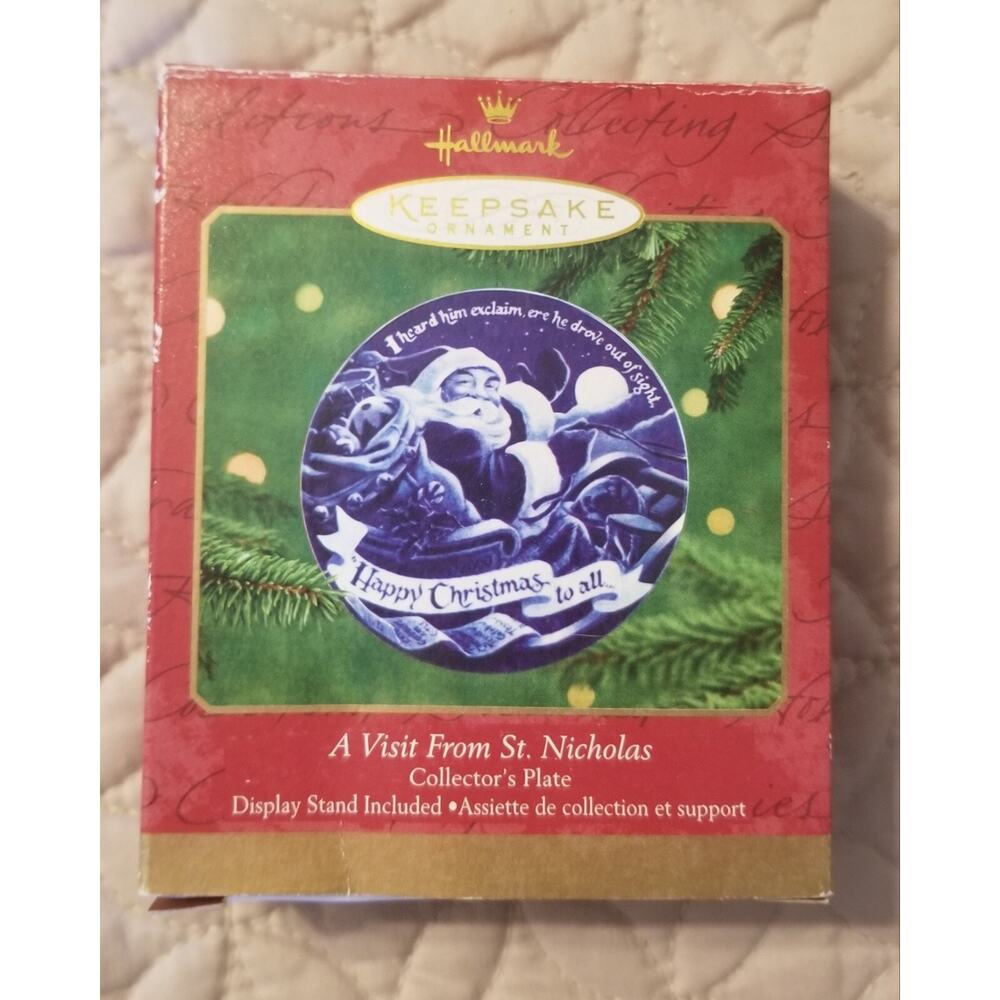 HALLMARK KEEPSAKE - 3.25" / “A Visit From St. Nicholas” (2020) +Display Stand